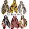 3 Pcs Big Floral Satin Ribbon Scrunchies Retro Flowers Hair Knotted Scarf Scrunchies Polyester Hair Ties