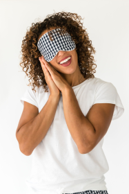 Zen Eye-Mask (Color: Navy Gingham, size: One Size)