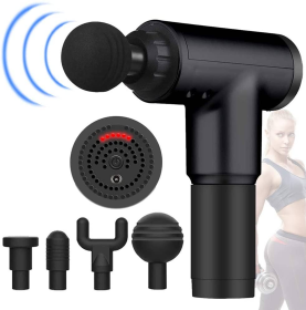 Deep Tissue Massager Gun with Changeable Heads (Color: Silver)