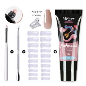 Mobray Manicure Set 15ML Extension Gel Nail Polish Kit Finger Quick Extend Mold Nail Art Tool Semi Permanent UV Varnish (Color: M-ZH165-PGP011)