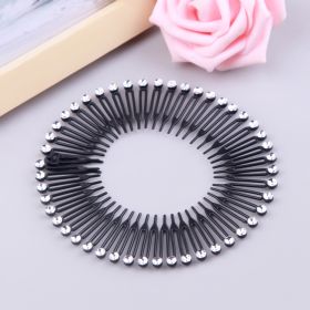 Cute Rice Noodle Spring Comb Wig Inserting Accessories (Color: Black drill)
