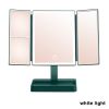 360Â° Adjust Foldable Makeup Mirror With LED Light Rechargeable Wireless 1-3X Magnifying 3 Tone Light Desktop Vanity Mirror Table