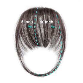 Bangs Hair Clip in Bangs Human Hair Extensions Fake Bangs Fringe (Color: brown black)