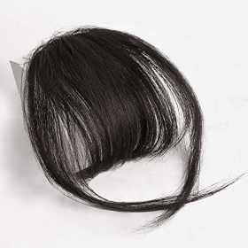 Bangs Hair Clip in Bangs Human Hair Extensions Fake Bangs Fringe (Color: Black)
