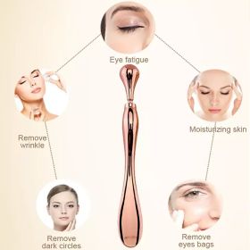 Eye Cream Stick Roller For Face Metal Spatula Puff Applicator Eye Cream Massager Facial Cream Massage Sticks Eye Metal Makeup Spatula Eye Wand 10cm (Color: Pink)