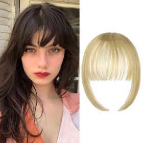 Clip In Bangs-Fake Bangs Hair Clip Real Human Hair Curtain Bangs (Color: #03)