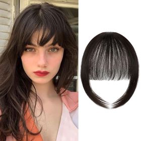 Clip In Bangs-Fake Bangs Hair Clip Real Human Hair Curtain Bangs (Color: #05)