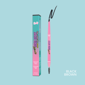 RUDE Ultimate Brow Artist Push-Up Slanted Pencil & Brush (Color: black brown)
