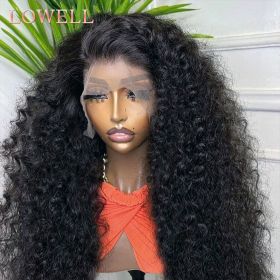 Transparent 13x4 13x6 HD Water Wave Lace Front Wigs Curly Human Hair Wigs Deep Wave Lace Frontal Wigs For Women Pre Plucked (Hair Color: 13x4 Lace Wig, Stretched Length, Density: 18inches, 180%)