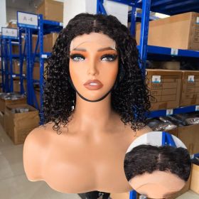 Hot Selling Products 2024 Water Wave 4C Edge Baby Hair Short Bob Wig,4x4 13x4 Bob Wigs Human Hair Lace Front (Model: 4x4, size: 16inch)