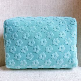 Embossed Daisy Blossom Cosmetic Case (Color: Blue Mint)