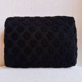 Embossed Daisy Blossom Cosmetic Case (Color: Black)