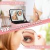 Travel Makeup Bag with LED Mirror Makeup Case Organizer with 3 Light Colors Adjustable Dividers Brush Holder Magnifying Mirror Dimmable USB Rechargeab