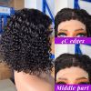 Hot Selling Products 2024 Water Wave 4C Edge Baby Hair Short Bob Wig,4x4 13x4 Bob Wigs Human Hair Lace Front